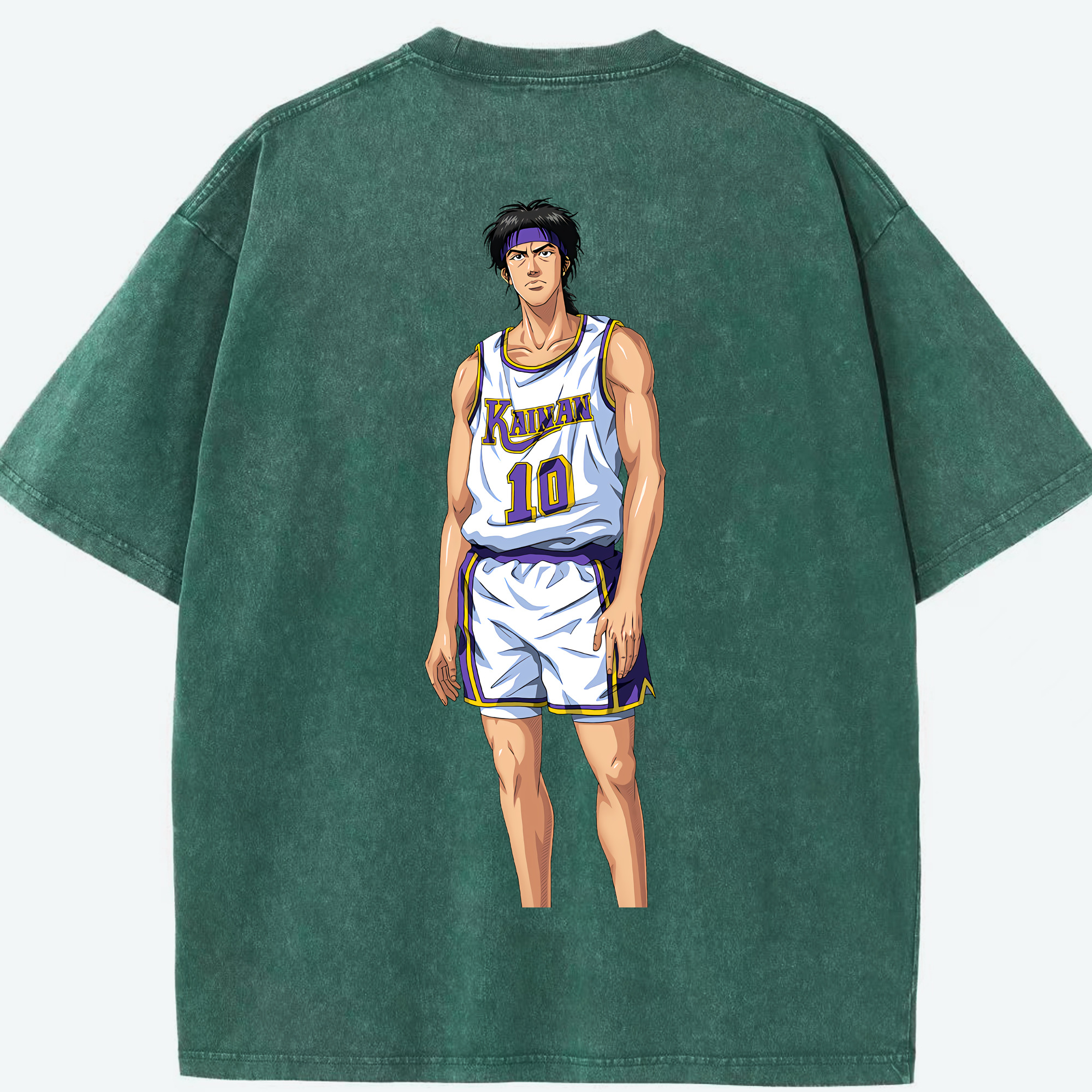 SLAM DUNK／スラムダンク 綿100% ヴィンテージ風 半袖Tシャツ（背面プリント）